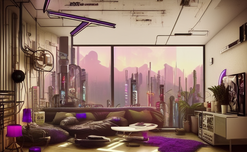 Cyberpunk interior design